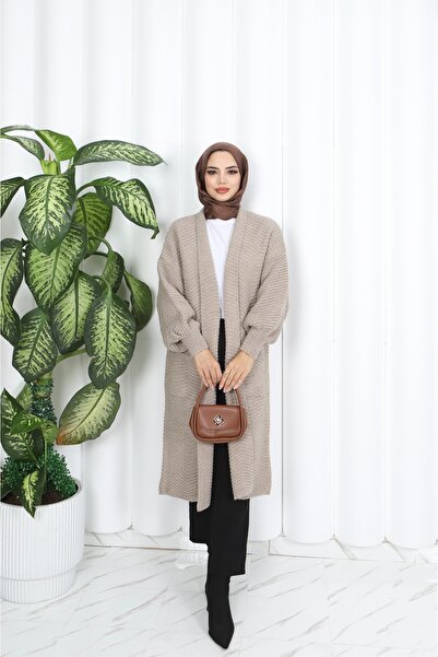 NİSUM MODA Спереду переплетений товстий кардиган