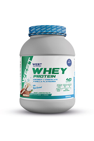 West Nutrition Whey Protein Tozu 1200 gr 40 Servis Hindistan Cevizi Çikolata Parçacıklı