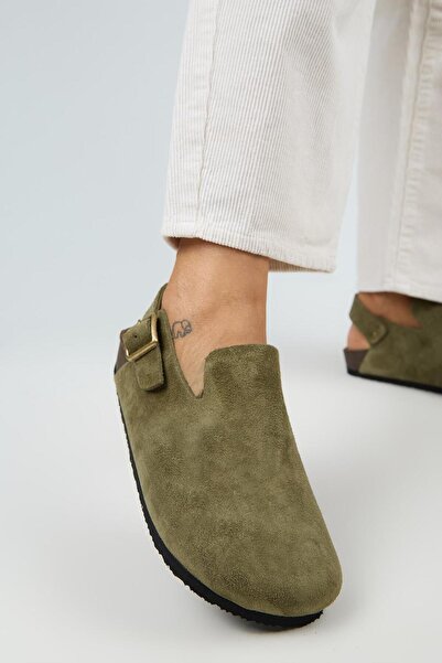 Manijero Holly 2 - Women's Genuine Leather Belted Buckle Khaki Sandals