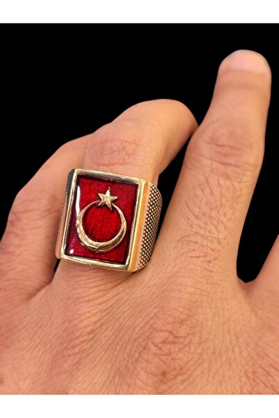 Moda Gümüş 925 Ayar Gümüş Ayyıldızlı Teşkilat Yüzüğü