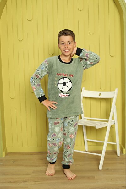 sharin Σετ πιτζάμες για αγόρια με σχέδια χειμερινής φλις Welsoft (ΠΡΟΤΙΜΗΣΤΕ ΜΕΓΑΛΟΤΕΡΟ ΜΕΓΕΘΟΣ) 6E-5557