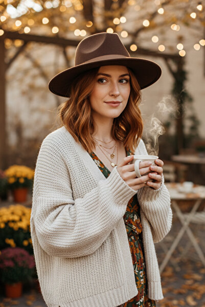 Dilvin Kadın Kahve Fötr Şapka 186A01567