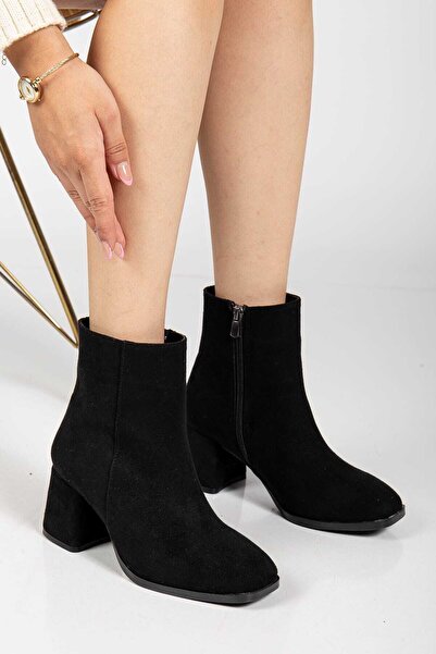 SEDRİK yeni sezon kalın topuklu siyah süet bot