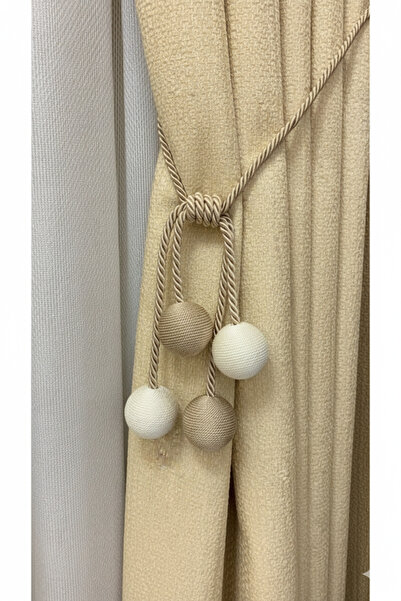 MMTHOME Modern Sarım 4 Toplu Braçol Kornişe Takmatik Ipli Tavan Perde Aksesua...