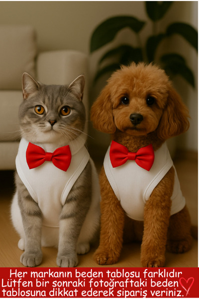 Barneystore Kedi Köpek Papyonlu Atlet
