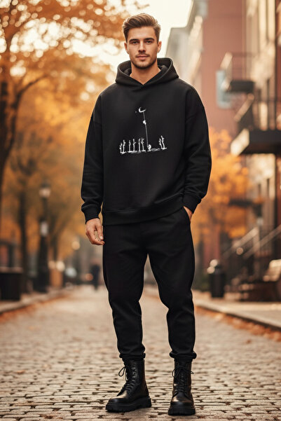 UNCİA OUTDOORS Φούτερ με στάμπα Unisex Oversize με κουκούλα