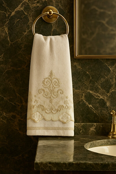 Çeyiz Bahçesi Mahidevran Krem Havlu 50&90