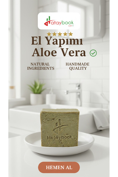 Hataybook El Yapımı Aloe Vera 1 Adet Nemlendirici Sabun 100 gr