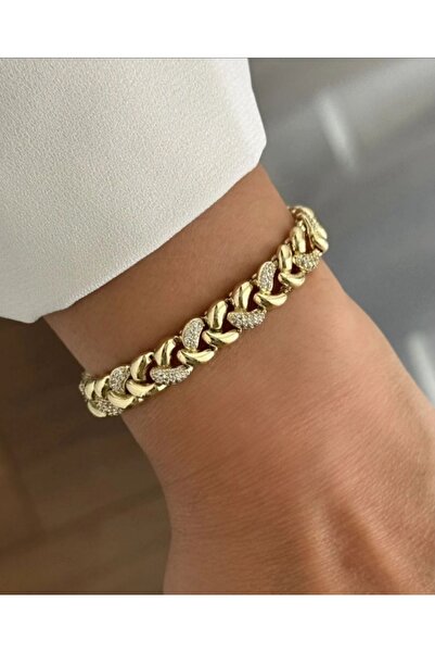 XUPING JEWELRY 14K RENK BOMBELİ ÖRGÜ BİLEKLİK 7MM 17+2CM