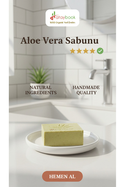 Hataybook El Yapımı Aloe Vera 1 Adet Nemlendirici Sabun 100 gr