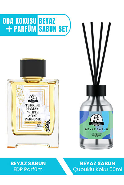Özcan Bey Ottoman Serisi Beyaz Sabun Kokulu Parfüm White Soap 55ml Ve Beyaz S...