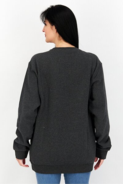 Ellesse Women Crew Neck Long Sleeves Graphic Sweatshirt, Dark Grey