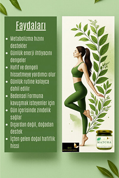 BİO KÖYCEĞİZDEN SOFRANIZA %100 Doğal Matcha & Zeytin Yaprağı Karışımı | Detox Form - Kıloverme Ve Zayiflamaya Yardımcı