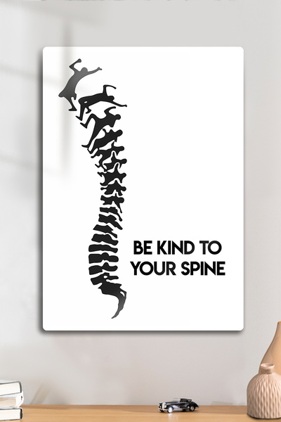 DekorHane Metal Print - Pilates, Fitness, Yoga, Spine Health Themed, Be Kind to Your Spine Painting