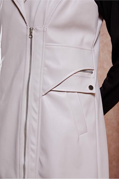 Alvina KAPÜŞONLU SUNİ DERİ YELEK 10911