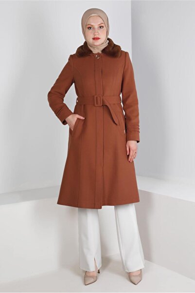 Alvina Fur Detailed BELTED COAT 90341