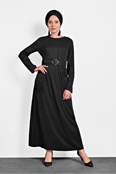 Alvina فستان من الجلد السويدي مع جيوب 40192