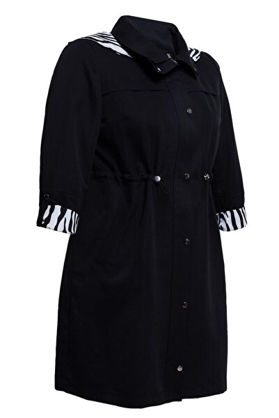 Alvina BÜYÜK BEDEN KAPÜŞONLU TRENÇKOT 10889