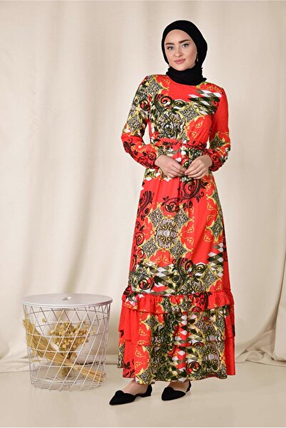 Alvina Skirt Tie Patterned Dress 4967