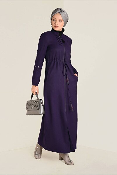 Alvina 1344 Модель суддівського пальто на блискавці з коміром