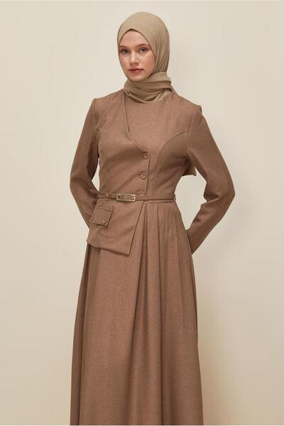 Alvina CEKET GÖRÜNÜMLÜ KEMERLİ ELBİSE 45988