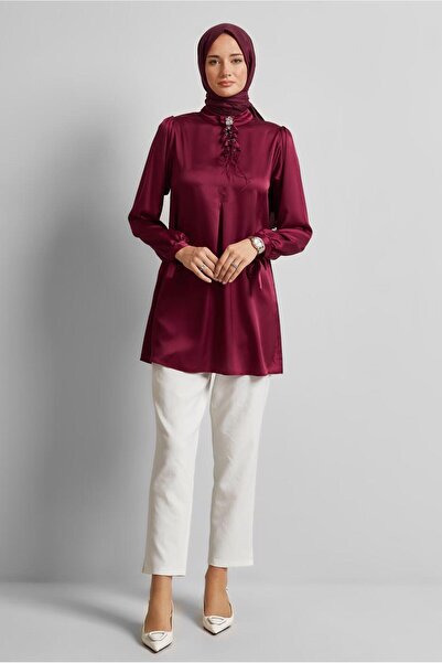 Alvina Brooch Satin Tunic 45589