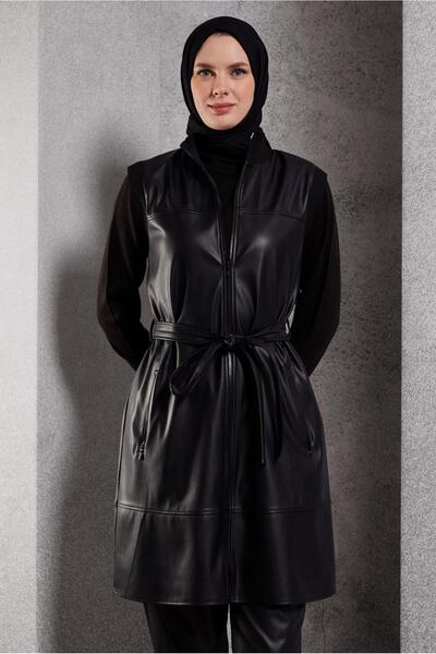 Alvina KUŞAKLI SUNİ DERİ YELEK 45239