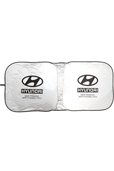 Hyundai مظلة سيارة قابلة للطي لحماية الزجاج الأمامي من أشعة الشمس فوق البنفسجية وعازل للحرارة-لجميع السيارات