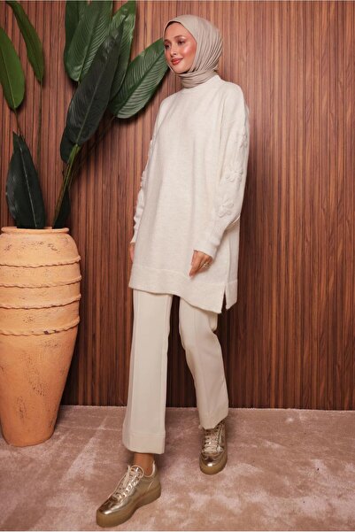 TRENDTESETTÜR Women's Ecru Knit Tunic t 4507