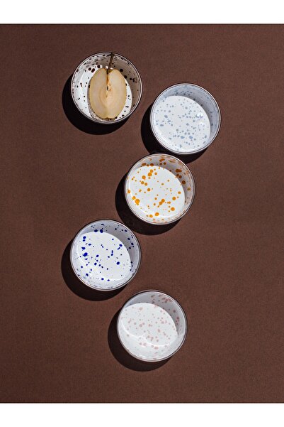 EMAYlab Speckles Enamel 4-Piece Bowl Set, Snack Bowl, Breakfast Bowl, Jam Bowl, Olive Bowl, Serving Bowl Set 8cm 200 ml
