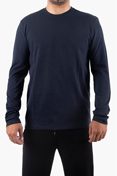 Rich Велосипедна комір синій Body 100% бавовна довгий рукав футболка