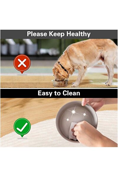 Arabest Pet Ceramic Bowl, Durable Ceramic Dog and Cat Bowl, Dog Food Bowl with Wooden Stand and Non-