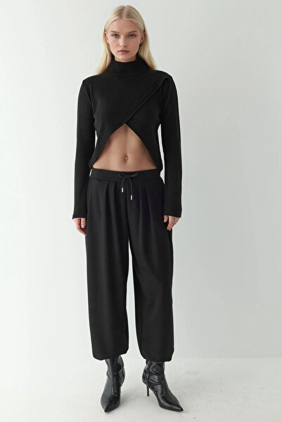 Hiccup Asimetrik Turtleneck Triko Kazak