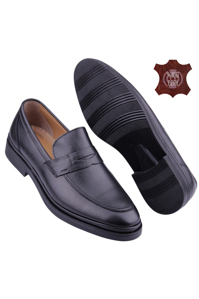 DETECTOR Pánské černé vnitřní vnější ortopedické denní klasické boty z pravé kůže Brm308