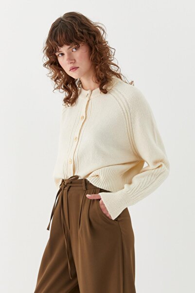 MARKALİSTE Stitch Detailed Knitwear Cardigan Cream