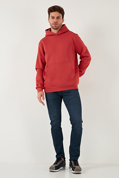 Buratti Regular Fit Kapüşonlu Kanguru Cepli İçi Tüylü Yumuşak Şardonlu Sweat Erkek SWEAT 5905281