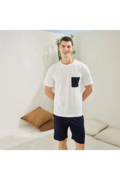 KLY 2008 Ανδρικό σορτς με λαιμόκοψη κοστούμι πιτζάμα