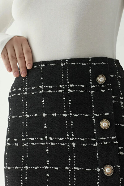 Hiccup Міні-спідниця-кльош на ґудзиках з твіду з деталями