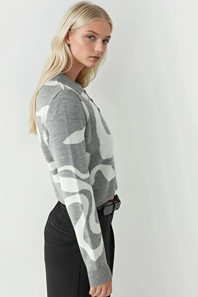 Hiccup Polo Neck Jacquard Sweater