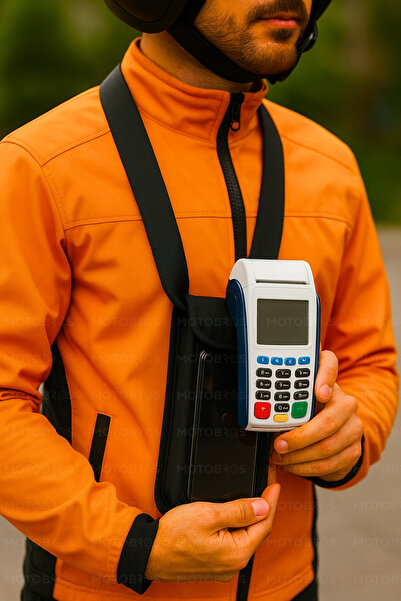 Motobros Motosiklet Kurye Pos Cihazı Taşıma Çantası Telefon Kılıflı