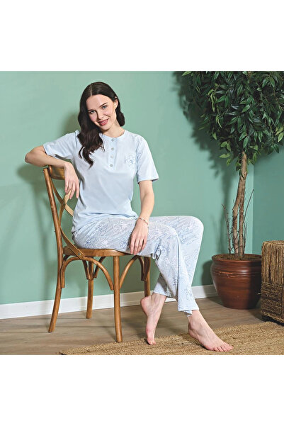 Over Sleep by Poleren Over Sleep 1812 Kadın Kısa Kol Süprem Yazlık Pijama Takım