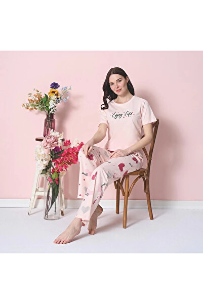 Over Sleep by Poleren طقم بيجامة صيفي للسيدات بأكمام قصيرة من Over Sleep 1851