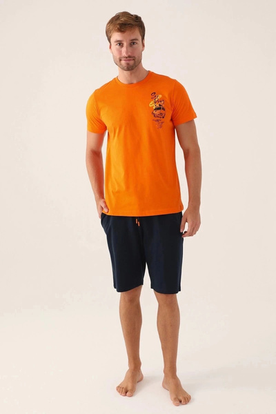 Arnetta Orange Father and Son Bermuda Set