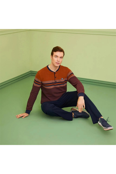 Poleren 7805 Чоловічий зимовий піжамний комплект