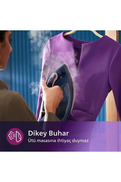 Philips Azur DST8050/20 Buharlı Ütü 8000 Serisi, 85 g/dk Sürekli Buhar, 260g Turbo Şok Buhar, 3000 W,