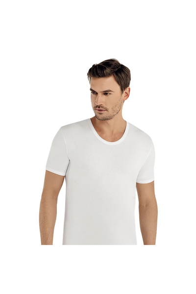 Şahinler قميص داخلي رجالي بأكمام قصيرة مصنوع من القطن بنسبة 100% E001