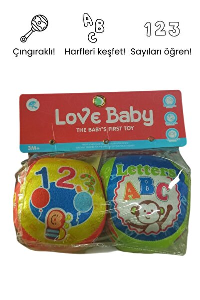 Kızılkaya Oyuncak Love Baby Çıngıraklı Öğretici Top Seti (2’li) – 3 Ay ve Üze...