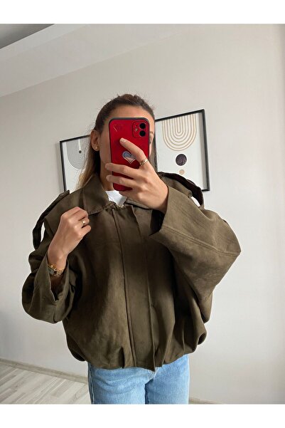 TB Butik Brand Equivalent Suede Zippered Bomber Jacket