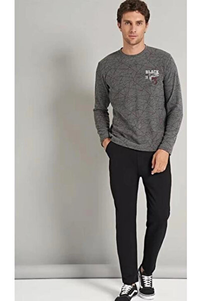 BLACK 7772 Чоловічий зимовий довгий піжамний комплект