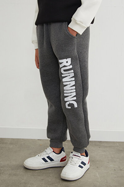 Fulla Moda 3 İplik Running Baskılı Erkek Çocuk Jogger Eşofman Altı